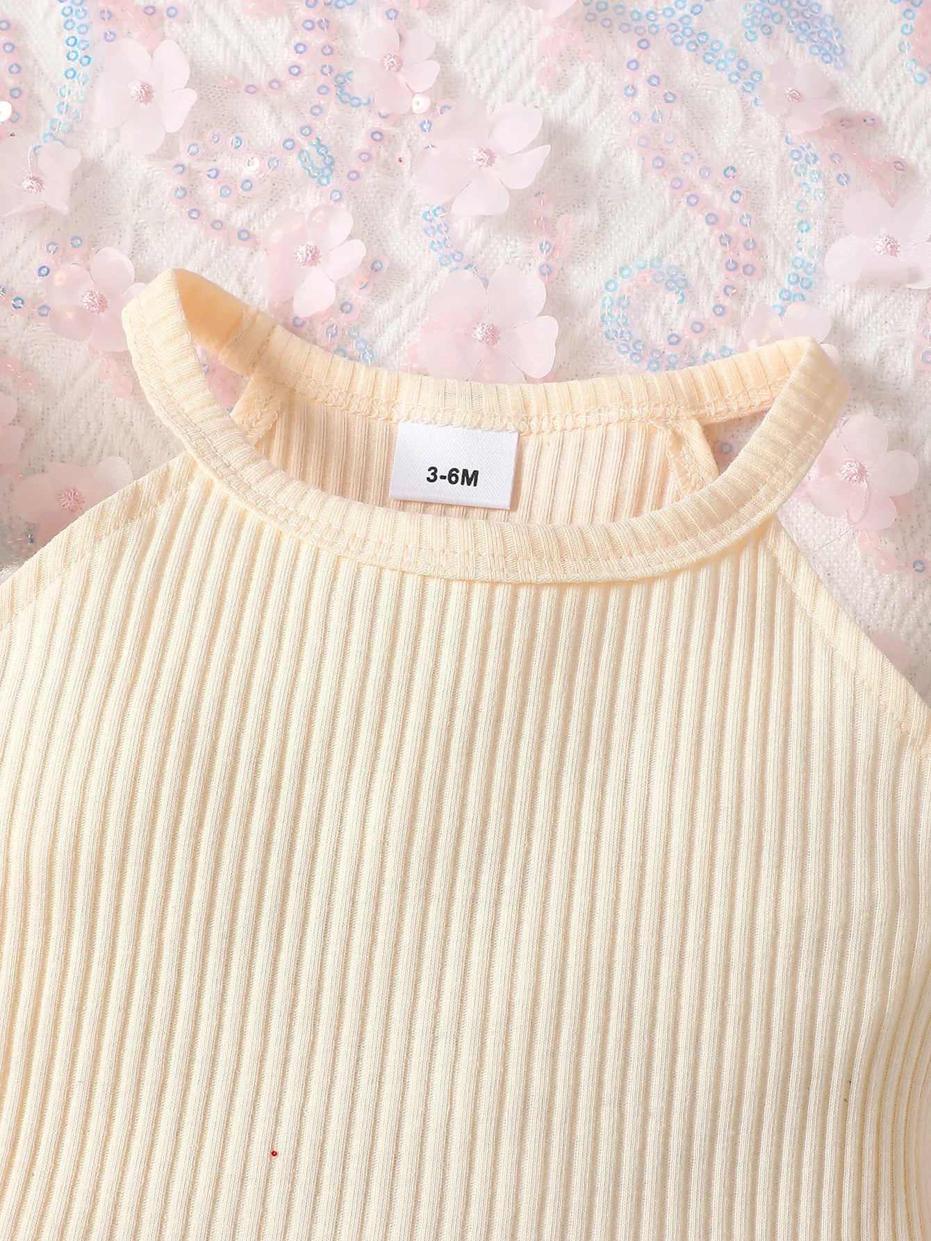 0-2 Year Old Newborn Baby Summer Sleeveless Round Neck Solid Cotton Daily Party Casual Large Bow Children's Clothing