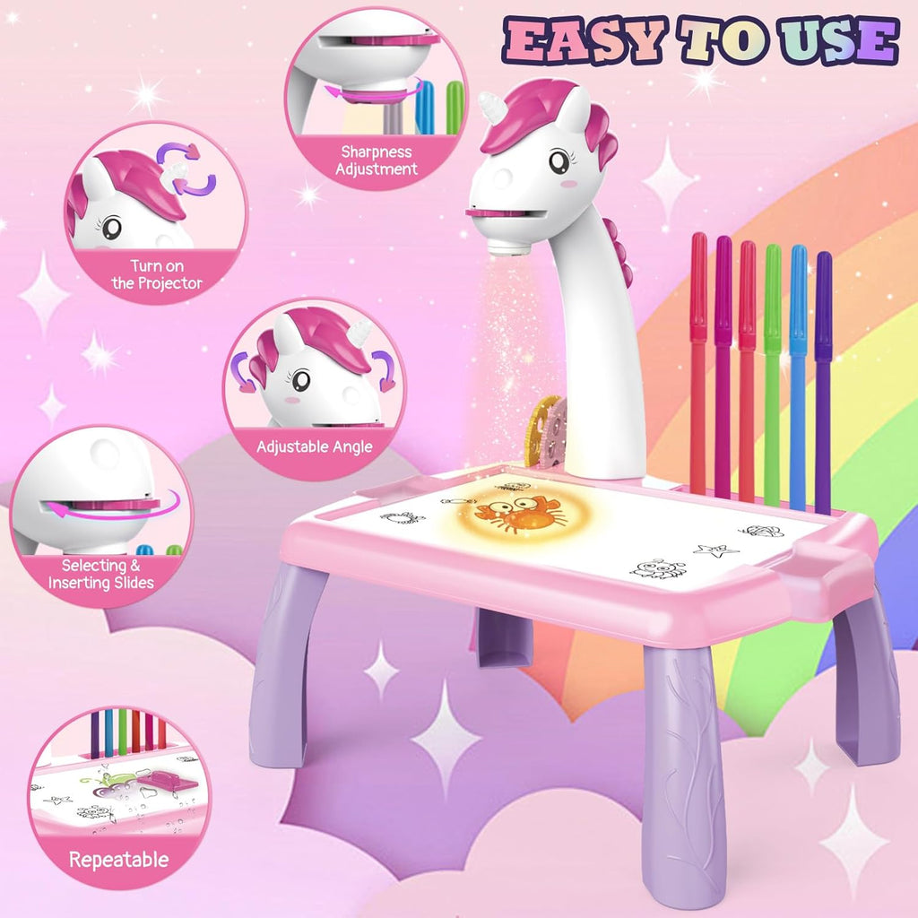 Escritorio de Aprendizaje para Niños Unicornio Rosa - Con Proyector